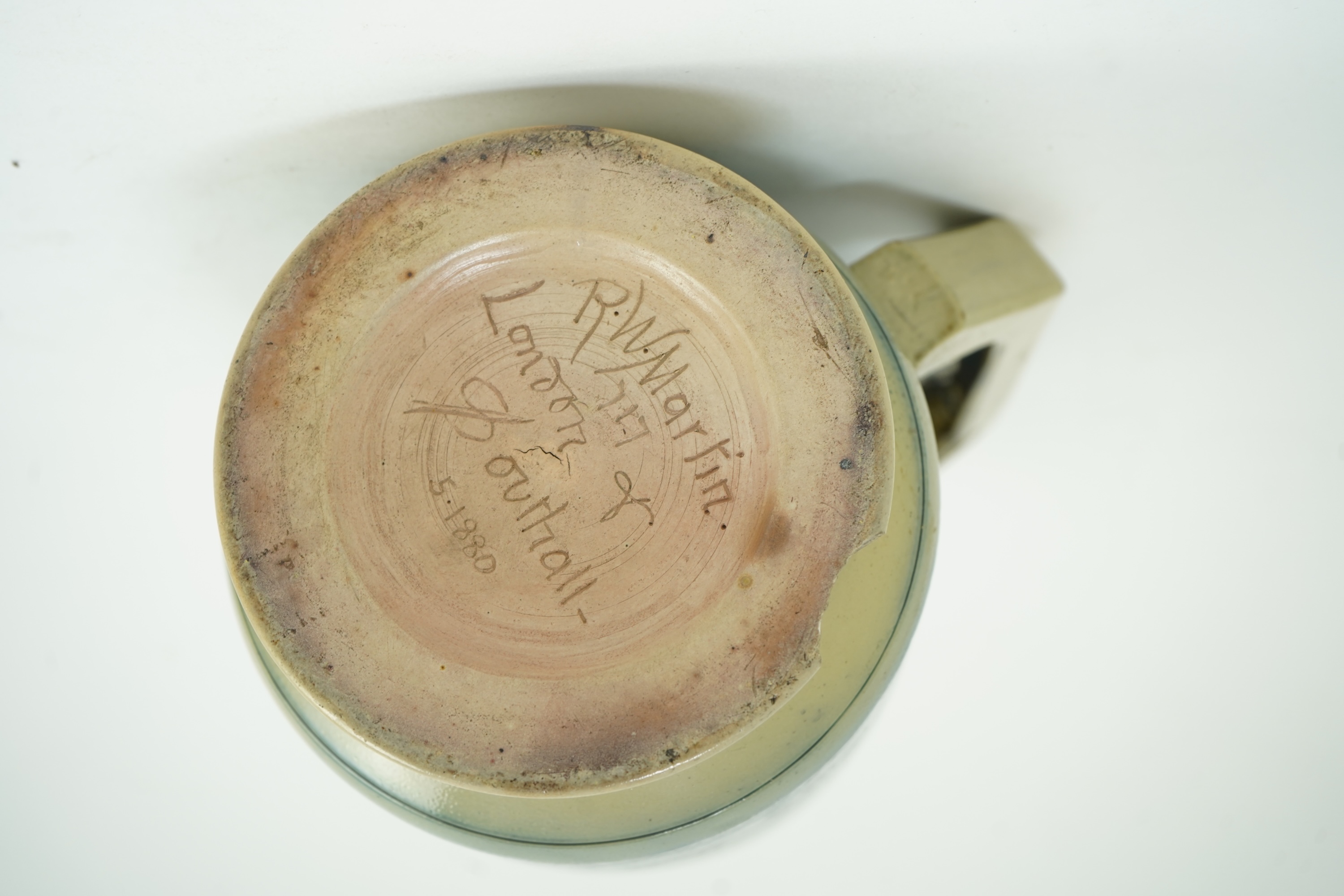 Robert Wallace Martin for Martin Brothers: A large stoneware ewer